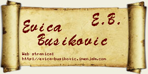 Evica Bušiković vizit kartica